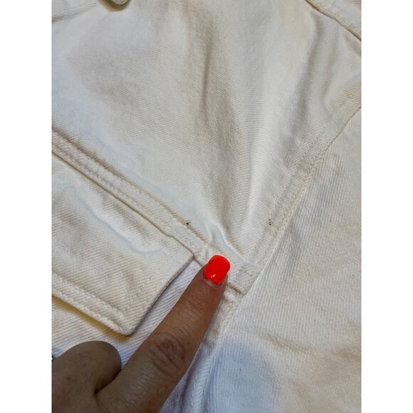 Vintage 80s 90s Banana Republic Safari & Travel White Denim Long Sleeve Trucker - Picture 12 of 12